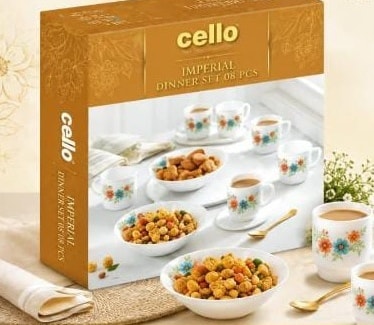Cello set with 2 multipurpose bowls and 6 medium mugs.